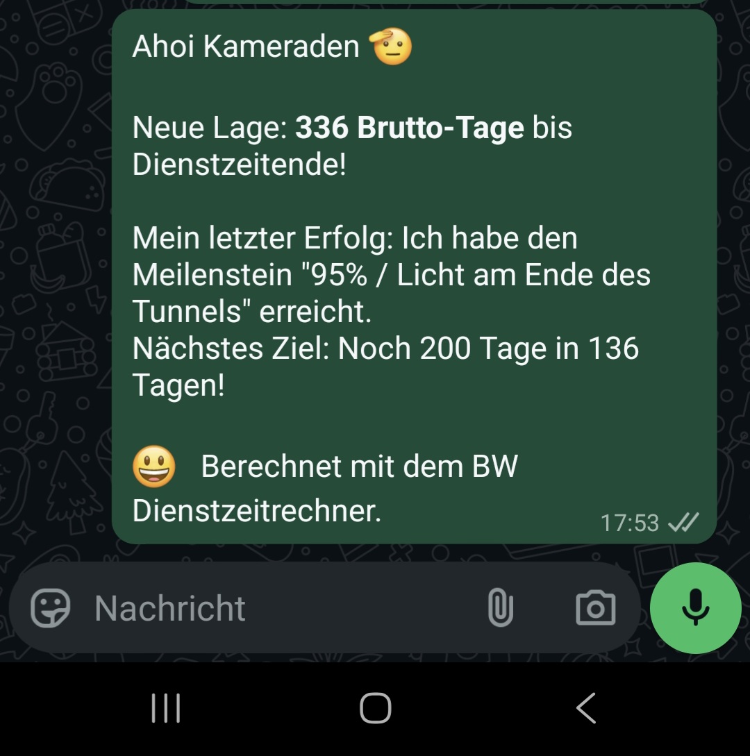 [Screenshot der App, der die Teilen-Buttons anzeigt]